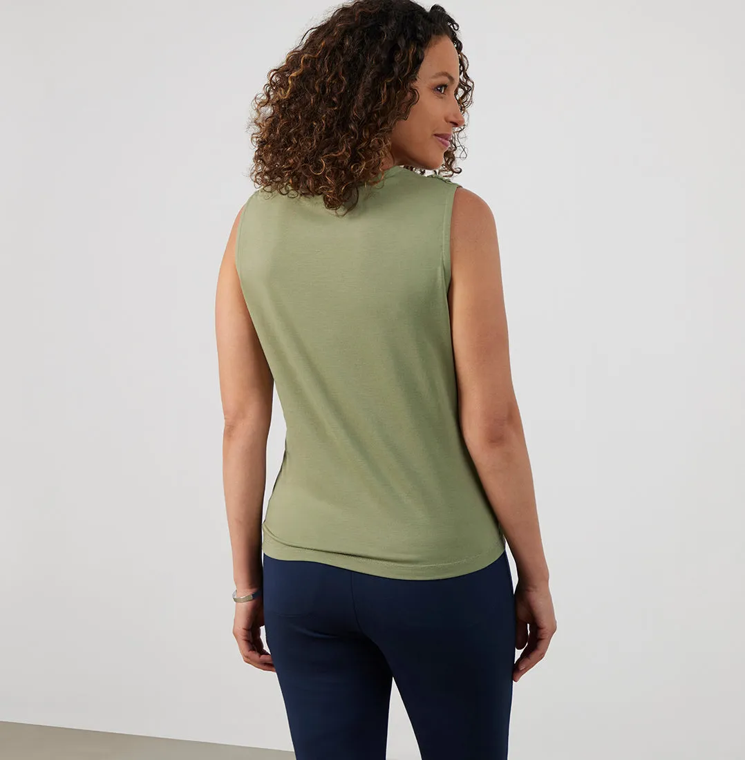 Threshold Cowl Neck Top Standard Fit - Sage Green