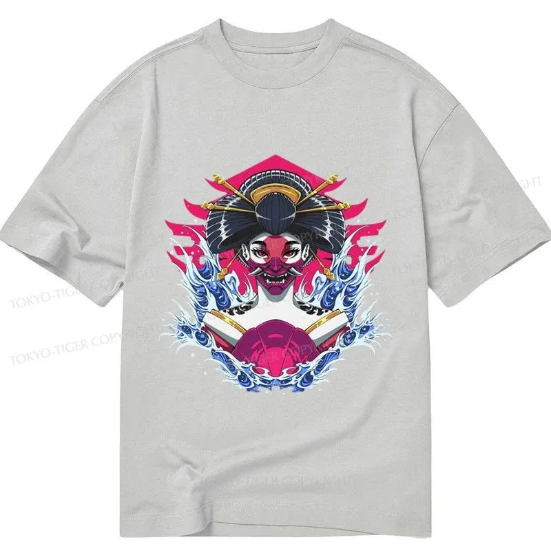 Tokyo-Tiger Geishia Ninja Mask Japanese Classic T-Shirt