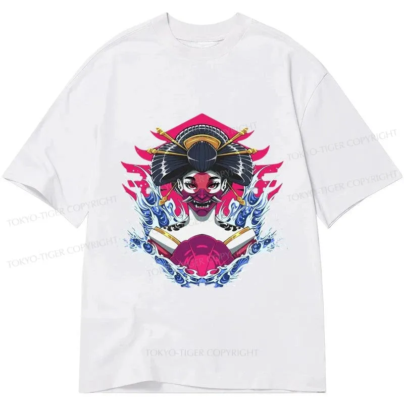 Tokyo-Tiger Geishia Ninja Mask Japanese Classic T-Shirt