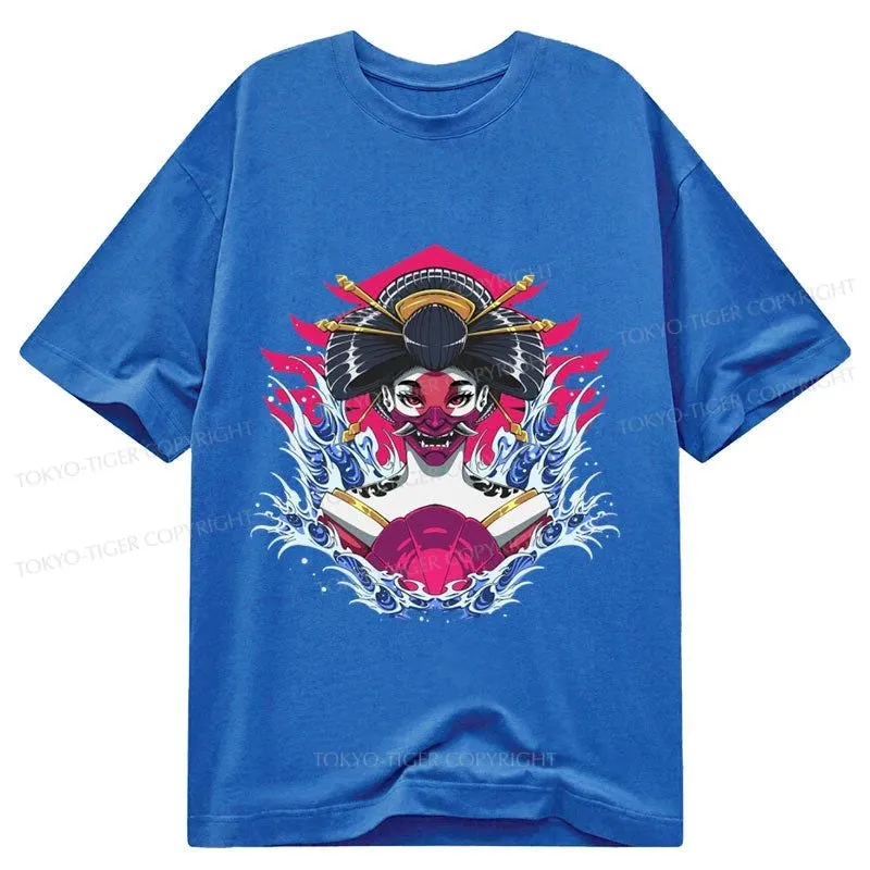 Tokyo-Tiger Geishia Ninja Mask Japanese Classic T-Shirt