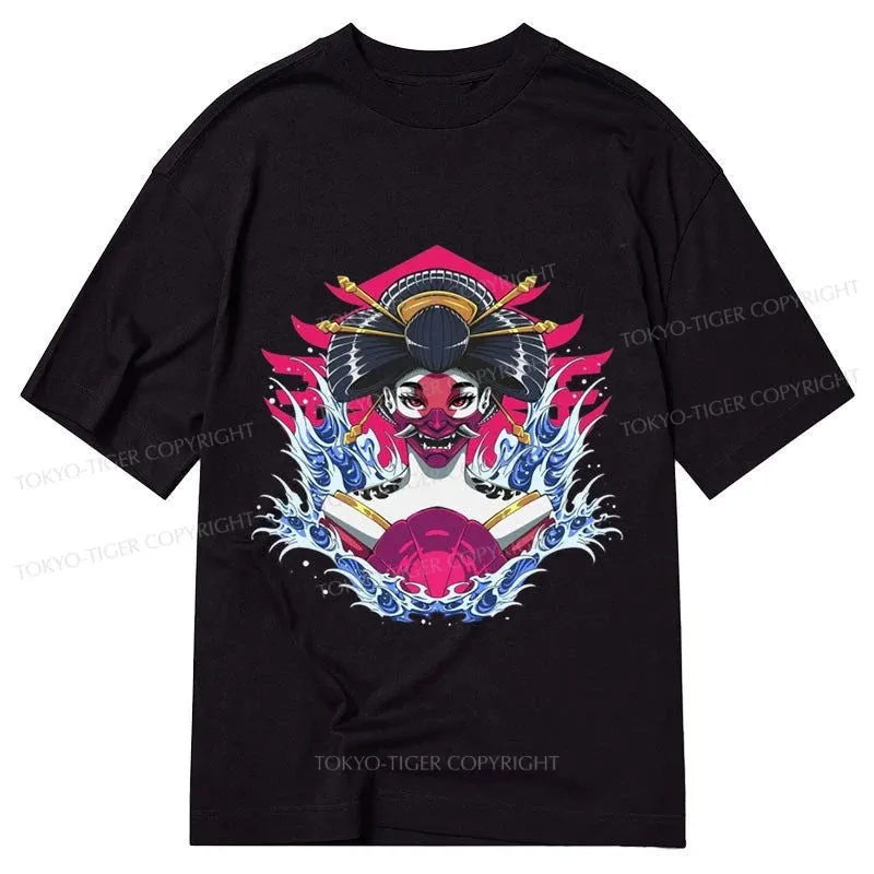 Tokyo-Tiger Geishia Ninja Mask Japanese Classic T-Shirt