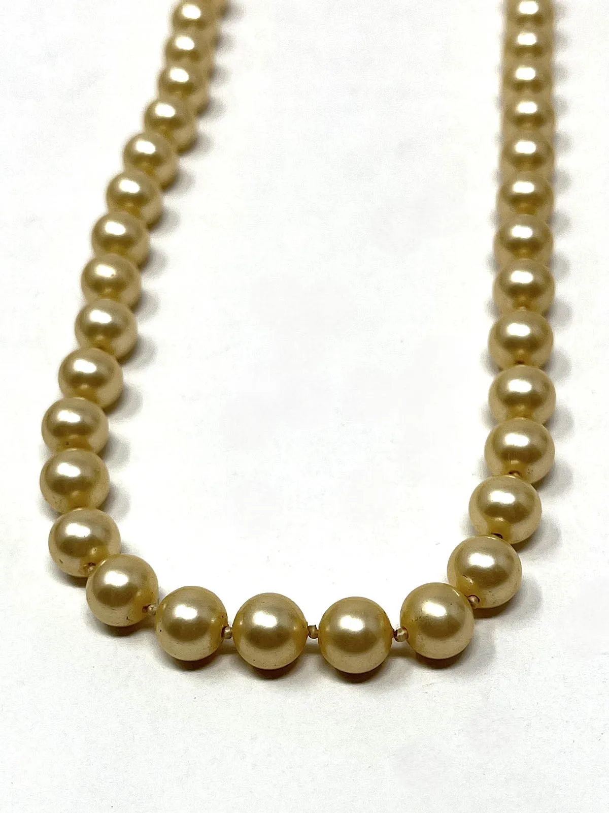 Vintage Champagne Faux Pearl Evening Necklace