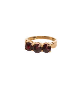 Vintage Thee Strikes Garnet Ring