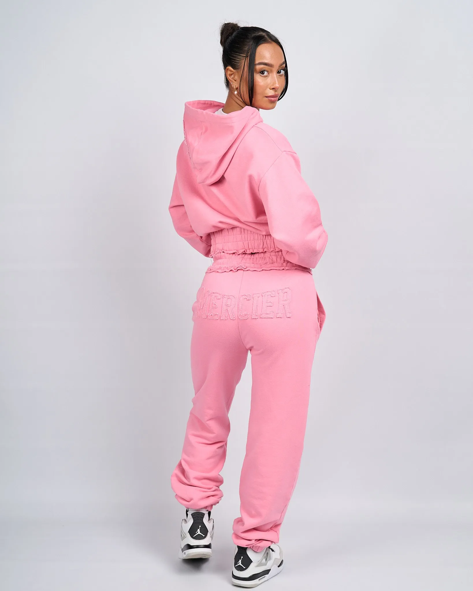 Women's Pink Distressed Joggers