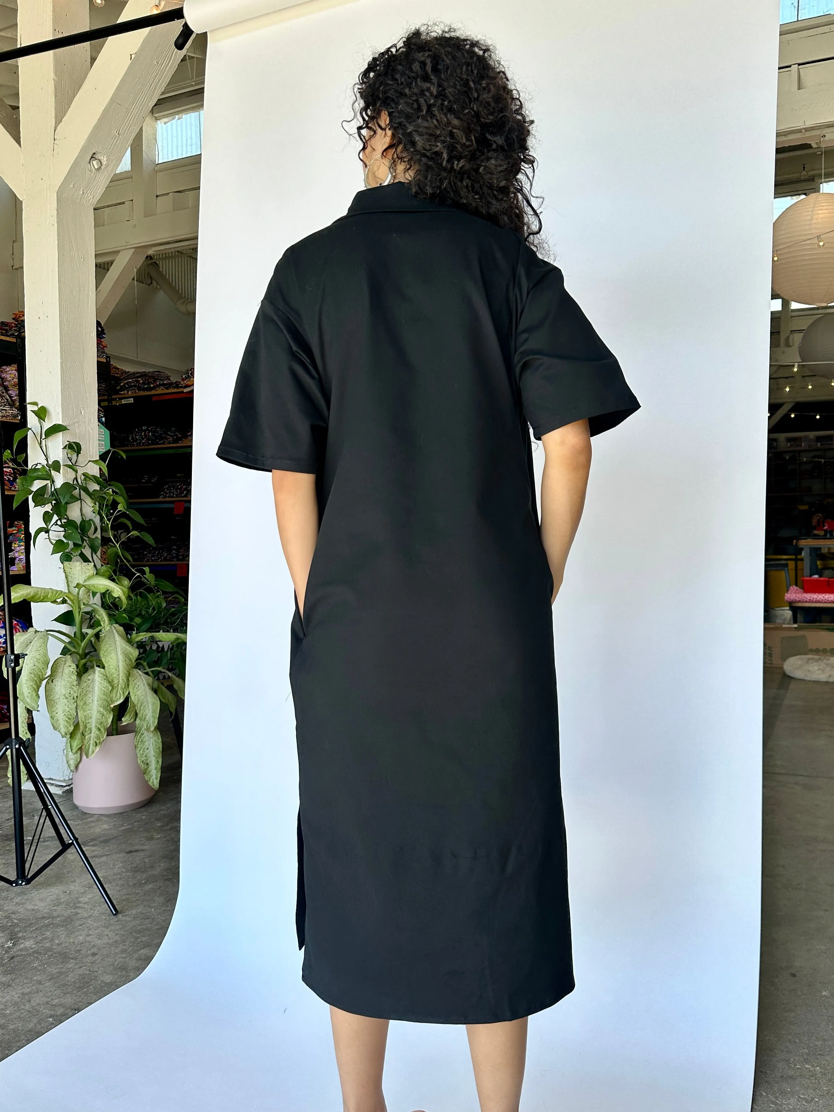 Work Dress Black Twill